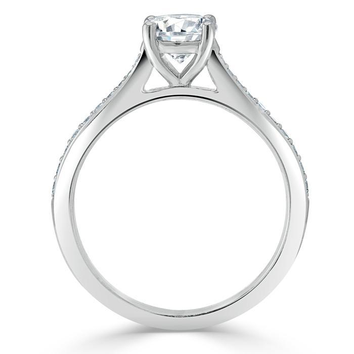 0.75 CT Round Shaped Moissanite Solitaire Engagement Ring - crownmoissanite