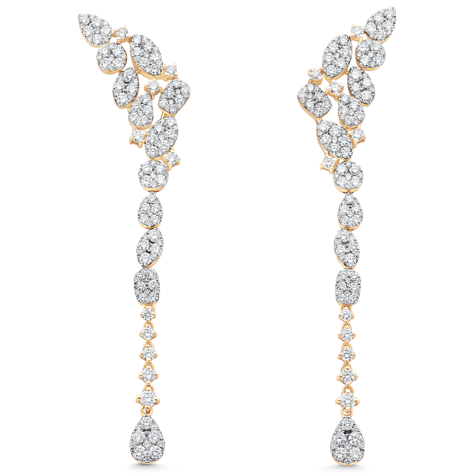 3.64 TCW Round Moissanite Diamond Cluster Drop Earrings - crownmoissanite