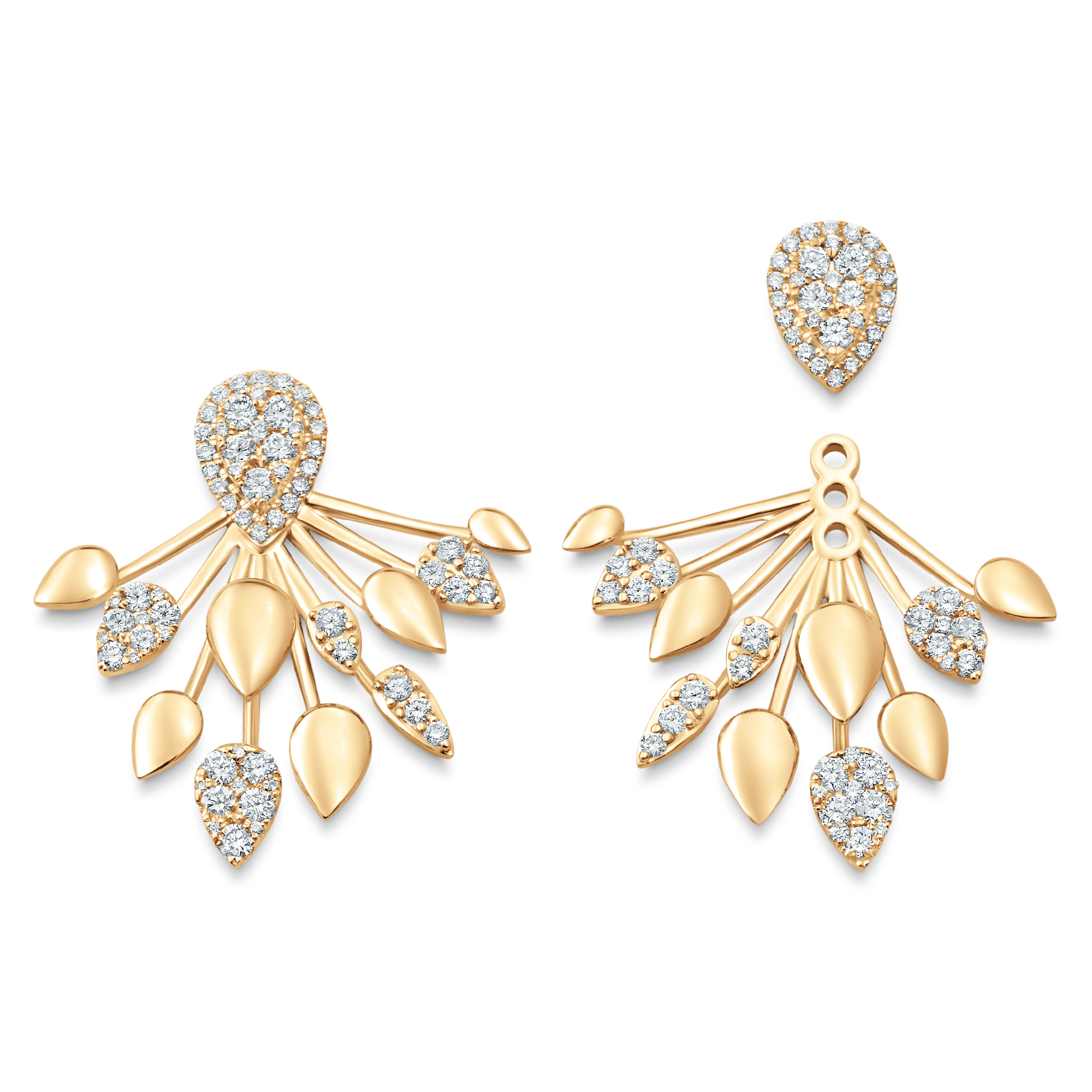 1.92 TCW Round Moissanite Diamond Ear Jacket Earrings - crownmoissanite