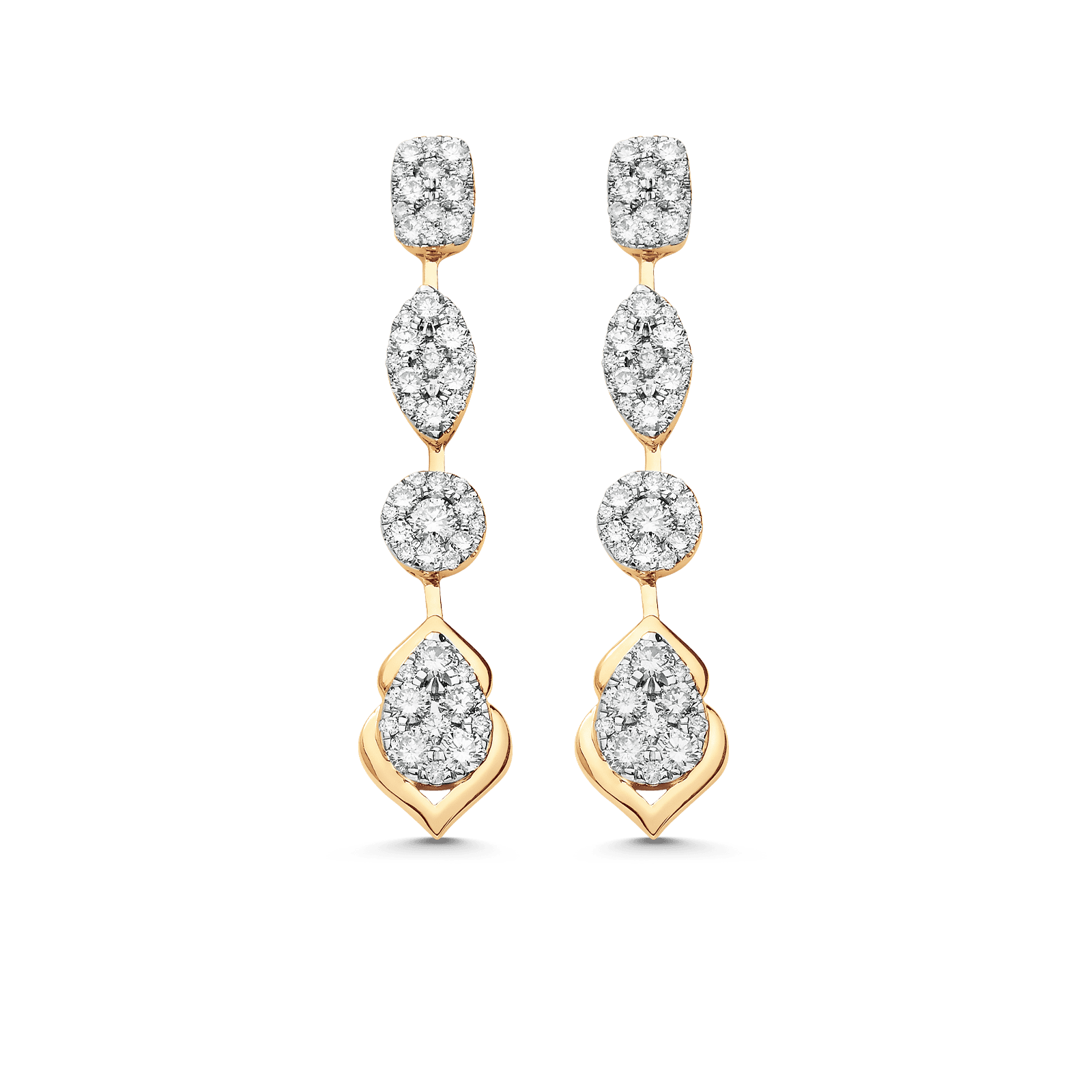 1.44 TCW Round Moissanite Diamond Drop Earrings - crownmoissanite