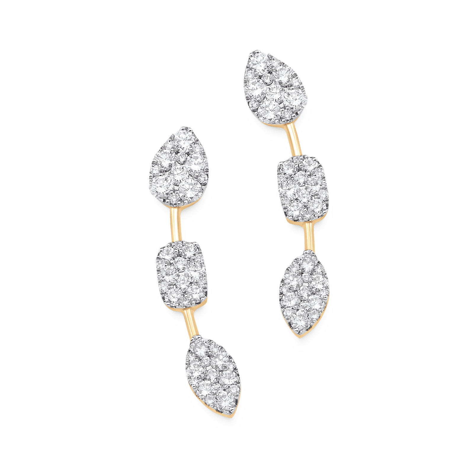 0.52 TCW Round Moissanite Diamond Ear Crawler Earrings - crownmoissanite