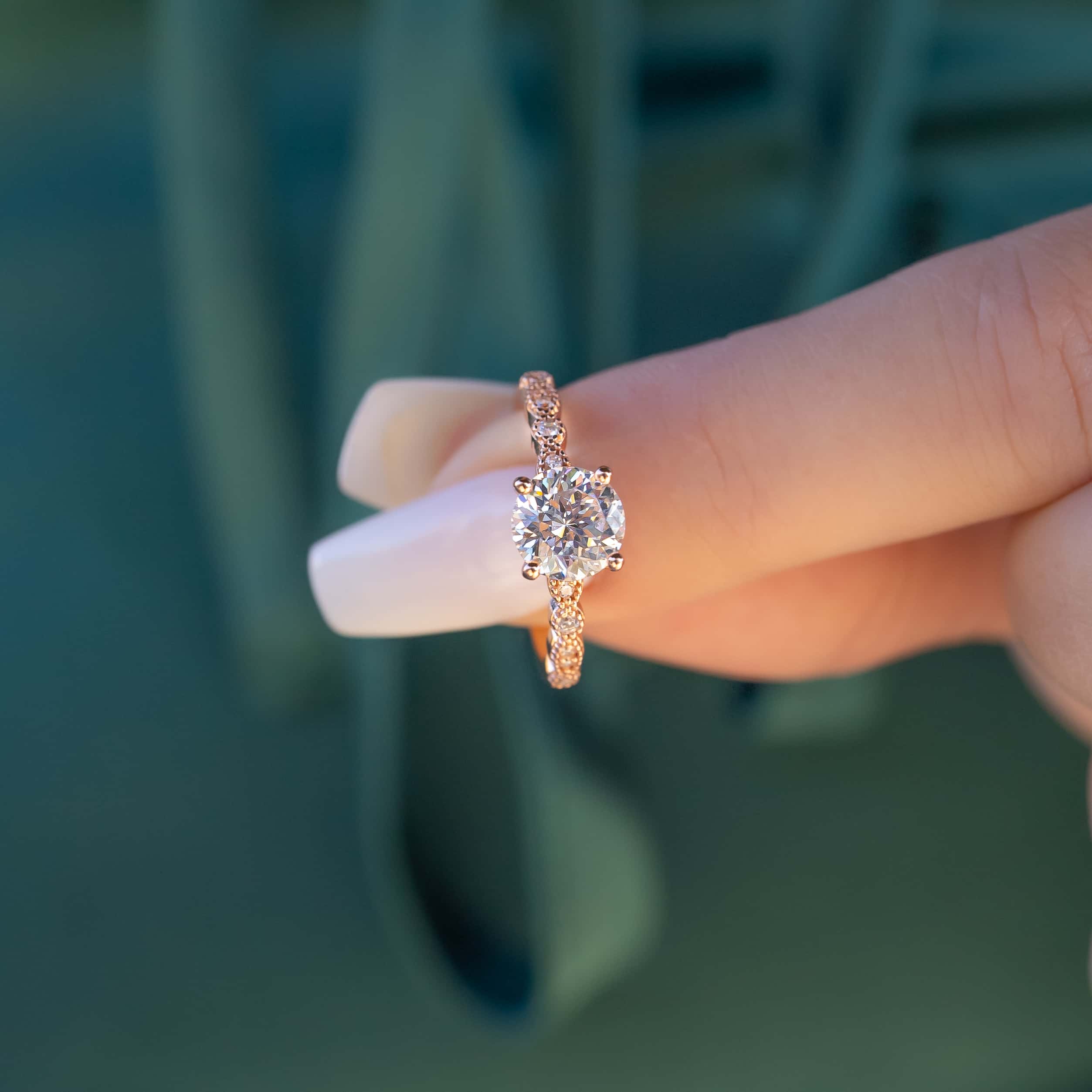 1.80 CT Round Cut Solitaire Moissanite Engagement Ring - crownmoissanite