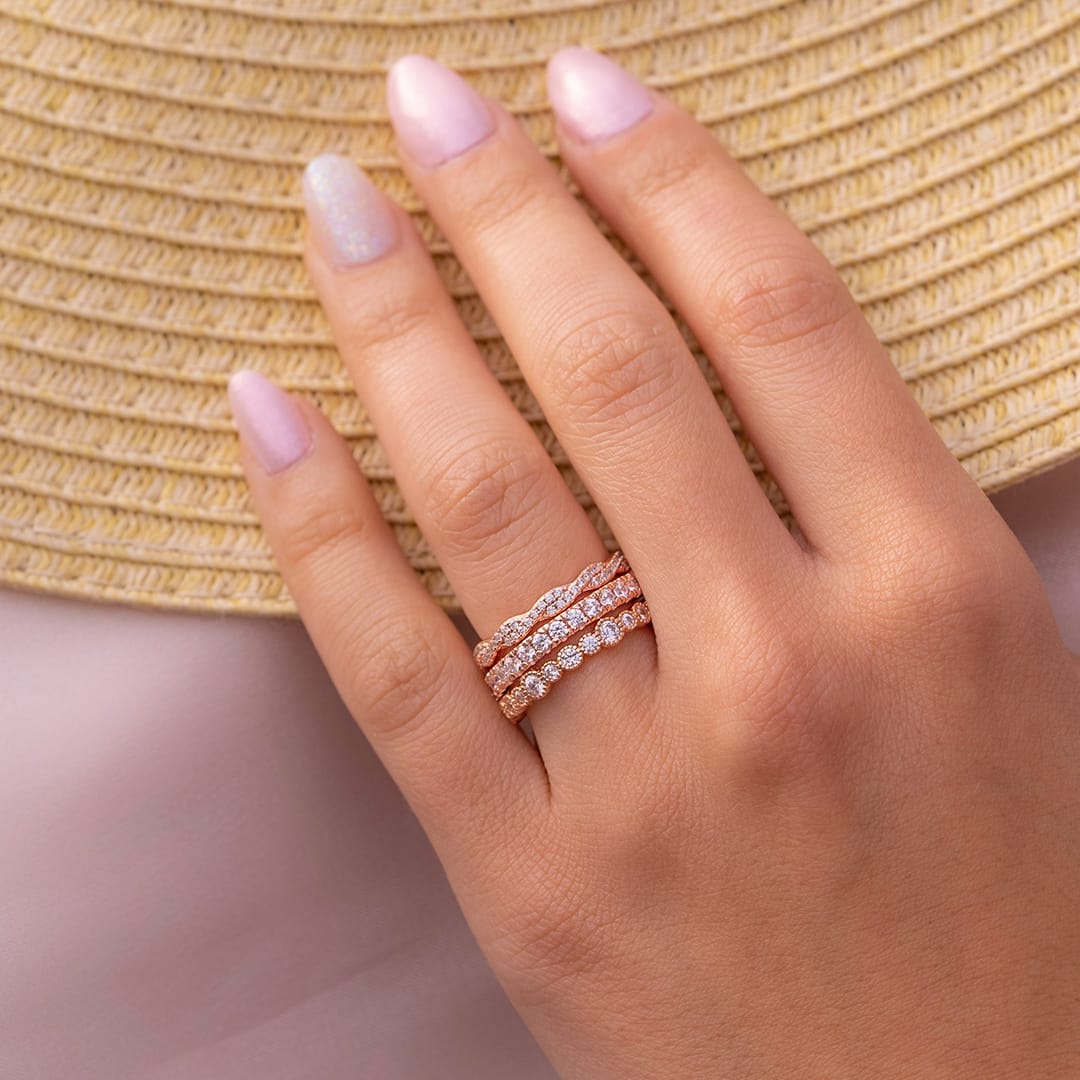 0.20 TCW Round Cut Full Eternity Moissanite Wedding Band - crownmoissanite