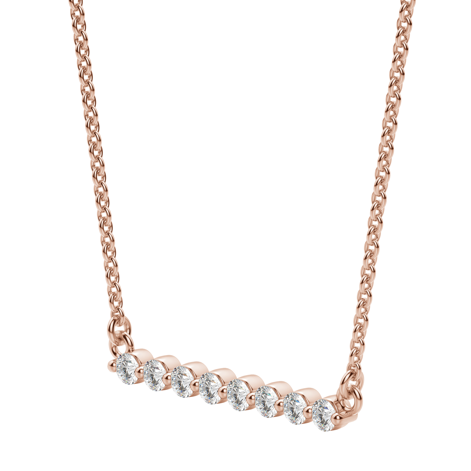 0.24 CT Round Shaped Moissanite Bar Style Necklace - crownmoissanite