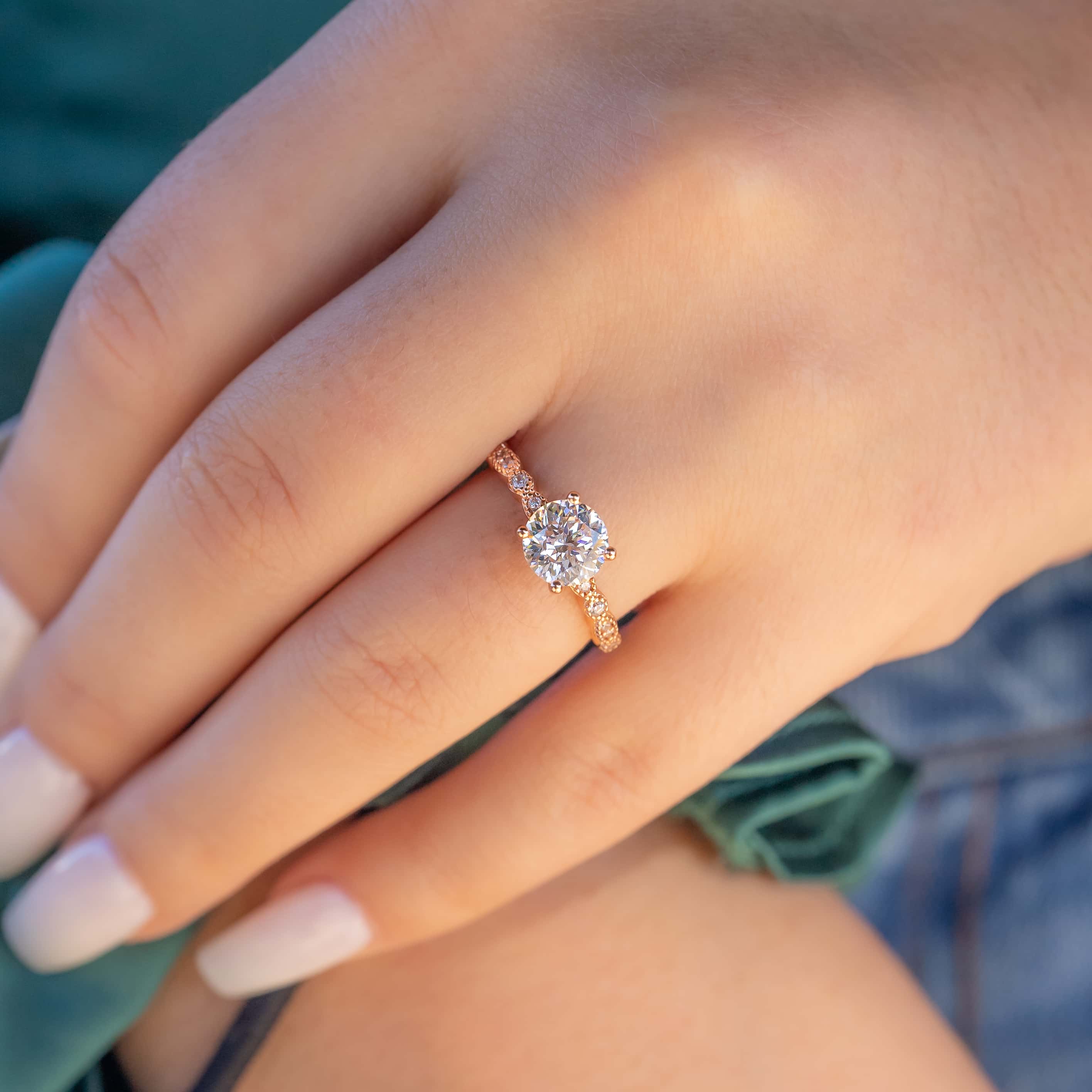 1.80 CT Round Cut Solitaire Moissanite Engagement Ring - crownmoissanite