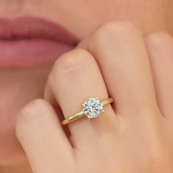 1.0 CT Round Moissanite Solitaire Engagement Ring