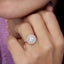 1.0 CT Round Moissanite Double Halo Engagement Ring