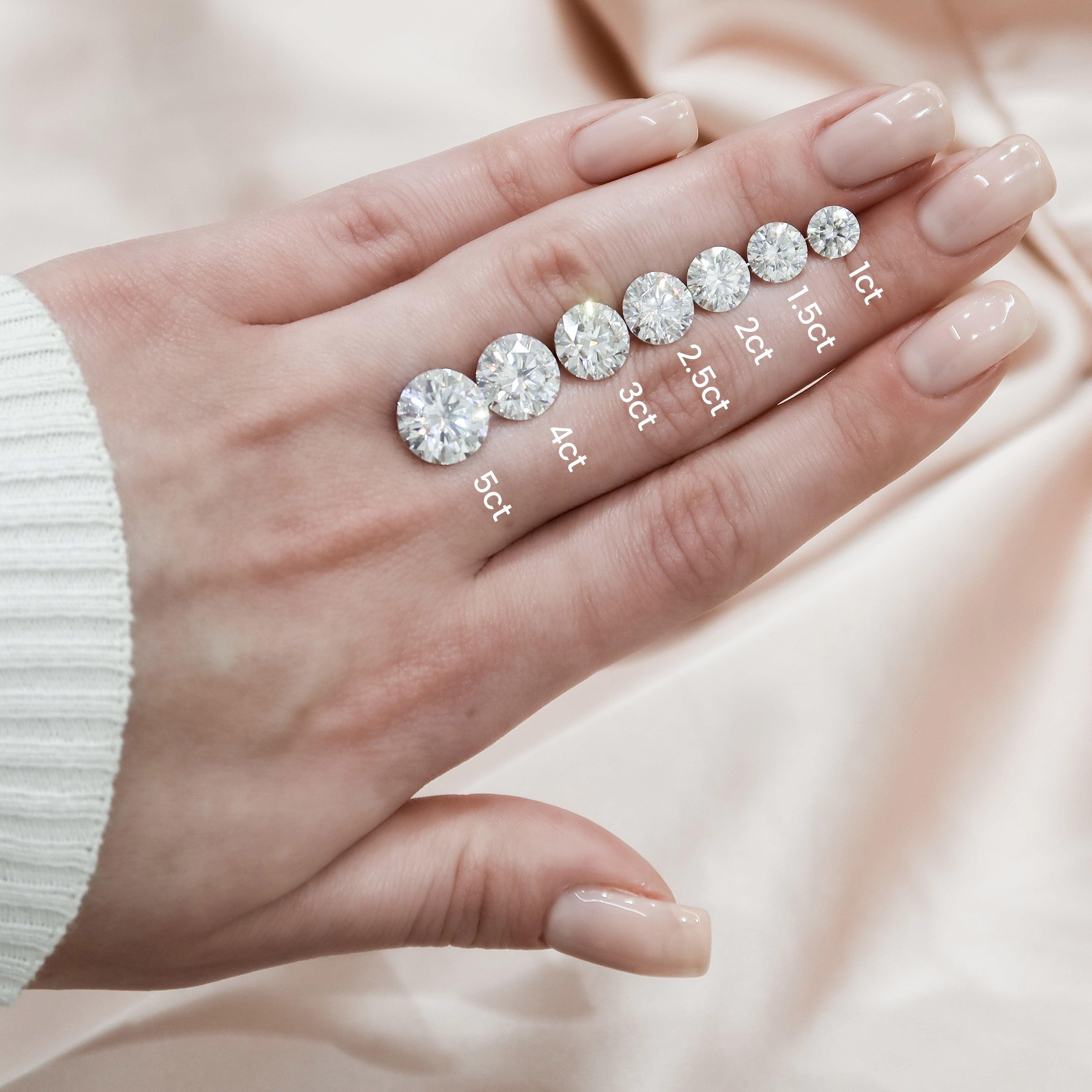 1.60 CT Round Cut Hidden Halo Triple Pave Moissanite Engagement Ring - crownmoissanite