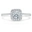 0.75 CT Cushion Shaped Moissanite Halo Engagement Ring - crownmoissanite