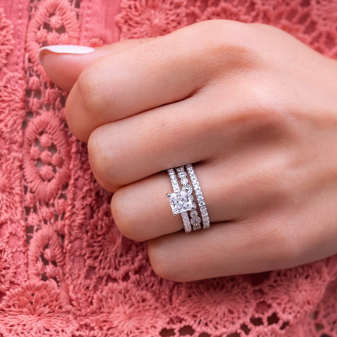 0.20 CT Round Shaped Moissanite Full Eternity Wedding Band - crownmoissanite