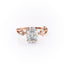 2.72 CT Oval Solitaire Twig Pave Setting Moissanite Engagement Ring - crownmoissanite