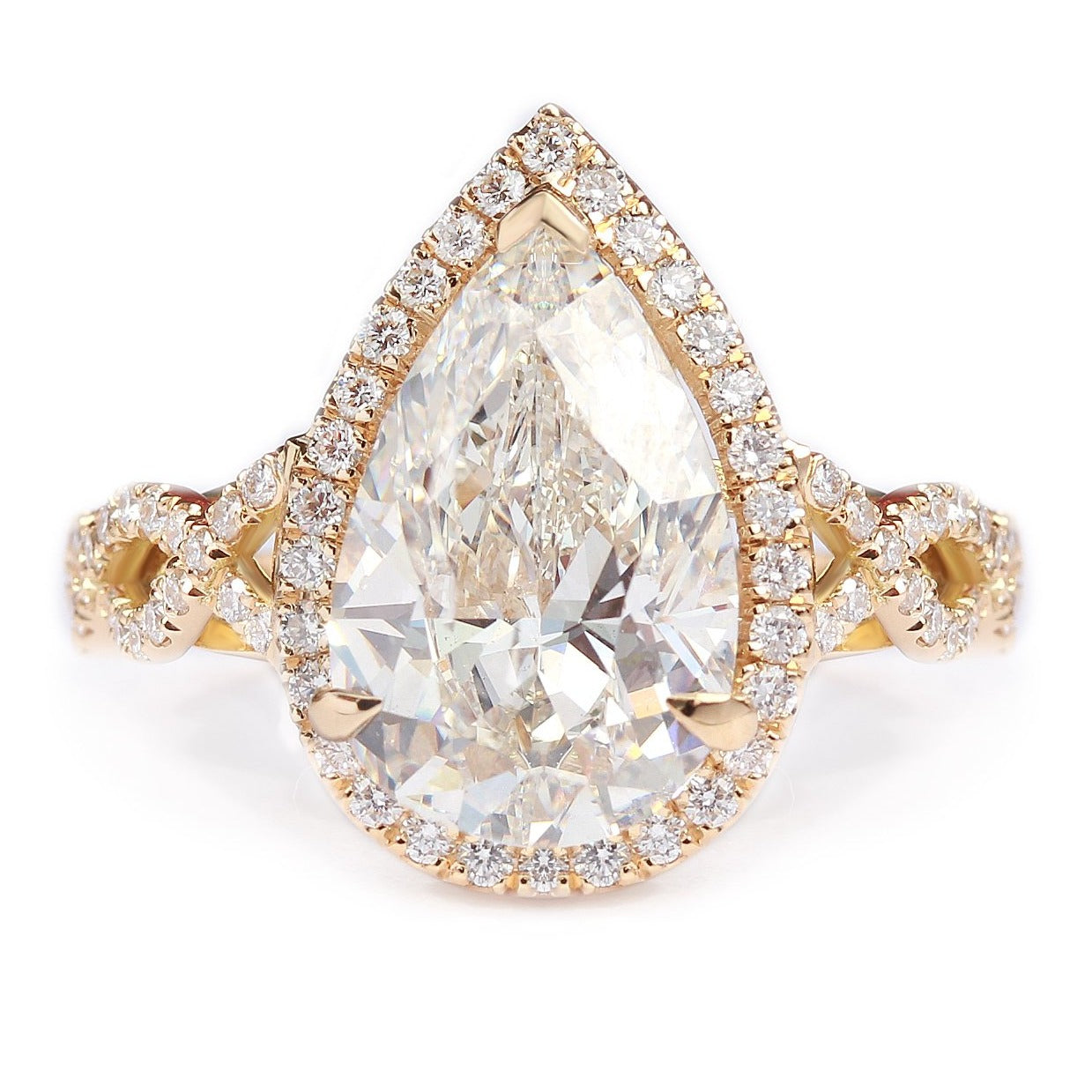 5.0 CT Pear Moissanite Vintage Setting Engagement Ring