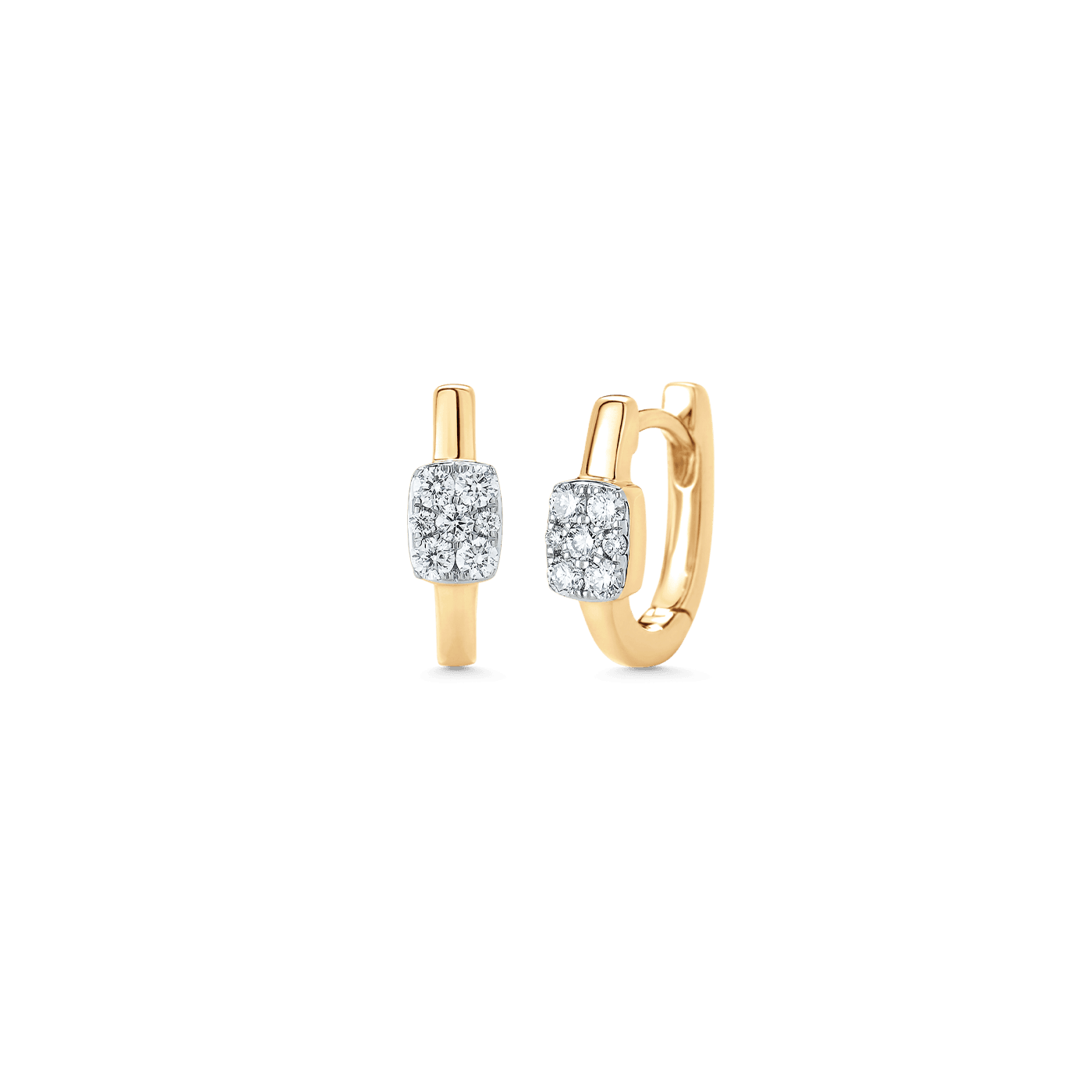 0.24 TCW Round Moissanite Diamond Huggie Earrings - crownmoissanite