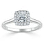 0.75 CT Cushion Cut Halo Moissanite Engagement Ring - crownmoissanite