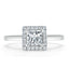 1.0 CT Princess Shaped Moissanite Halo Engagement Ring - crownmoissanite