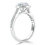 0.75 CT Round Shaped Moissanite Chennel Halo Engagement Ring - crownmoissanite