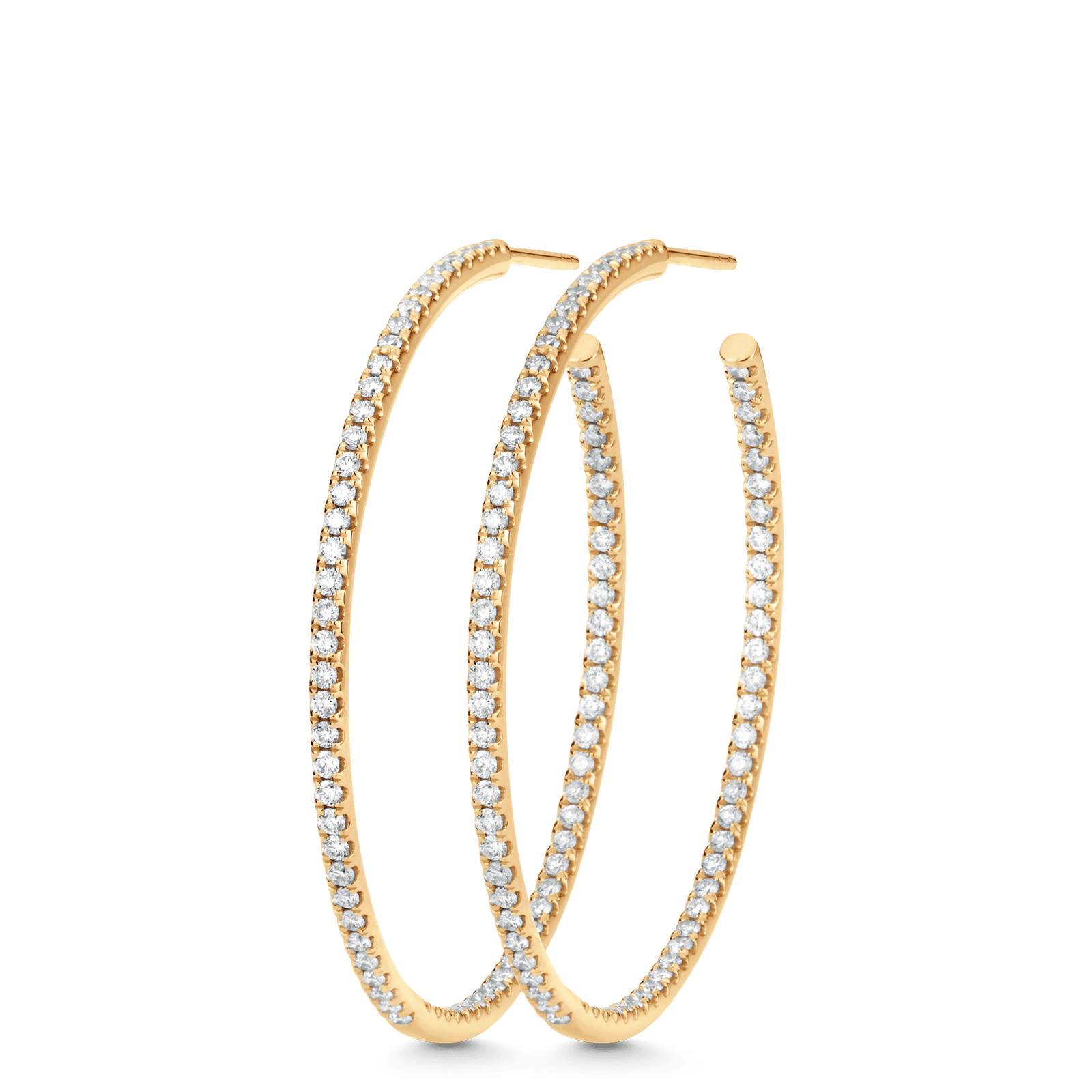 1.37 TCW Round Moissanite Diamond Hoop Earrings - crownmoissanite