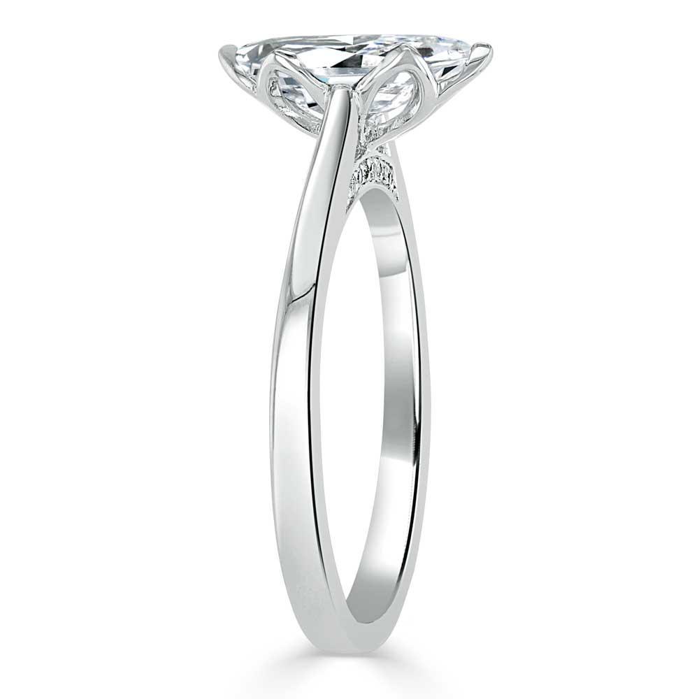 1.0 CT Marquise Shaped Moissanite Solitaire Engagement Ring - crownmoissanite