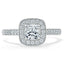 1.0 CT Cushion Cut Moissanite Halo Channel Pave Engagement Ring - crownmoissanite