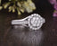 1.0 CT Round Cut Halo Pave Moissanite Engagement Ring - crownmoissanite