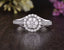 1.0 CT Round Cut Halo Pave Moissanite Engagement Ring - crownmoissanite