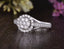 1.0 CT Round Cut Halo Pave Moissanite Engagement Ring - crownmoissanite