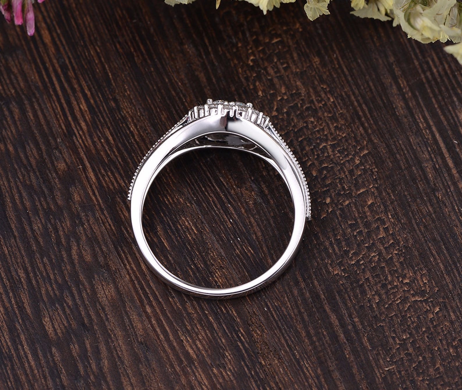 1.0 CT Round Cut Halo Pave Moissanite Engagement Ring - crownmoissanite