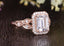 1.0 CT Emerald Cut Halo Moissanite Engagement Ring - crownmoissanite