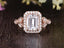 1.0 CT Emerald Cut Halo Moissanite Engagement Ring - crownmoissanite