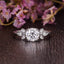 1.60 CT Round Cut Cluster Moissanite Engagement Ring - crownmoissanite