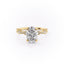 2.10 CT Oval Solitaire & Milgrain Pave Moissanite Engagement Ring - crownmoissanite
