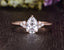 0.75 CT Pear Shaped Moissanite Cluster Engagement Ring - crownmoissanite