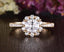 0.75 CT Round Halo Pave Moissanite Bridal Ring Set - crownmoissanite