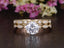 1.0 CT Round Cut Solitaire Milgrain Style Moissanite Bridal Ring Set - crownmoissanite