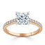 1.0 CT Princess Cut Solitaire Pave Setting Moissanite Engagement Ring - crownmoissanite