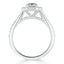 1.0 CT Cushion Cut Moissanite Halo Channel Pave Engagement Ring - crownmoissanite