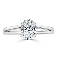 0.94 CT Oval Cut Solitaire Moissanite Engagement Ring - crownmoissanite