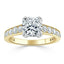 1.5 CT Cushion Cut Solitaire Channel Pave Moissanite Engagement Ring - crownmoissanite