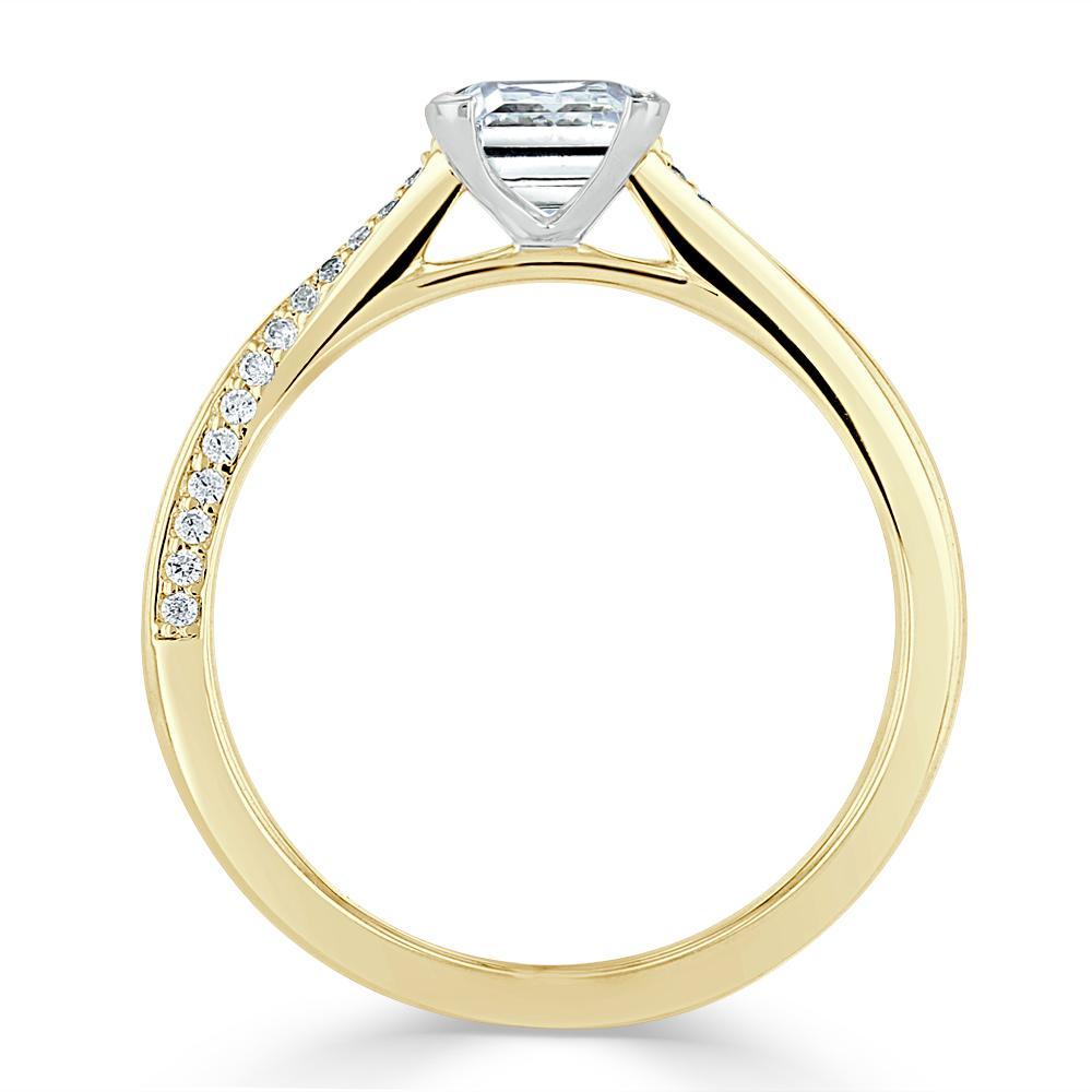 0.75 CT Princess Cut Solitaire Moissanite Engagement Ring - crownmoissanite