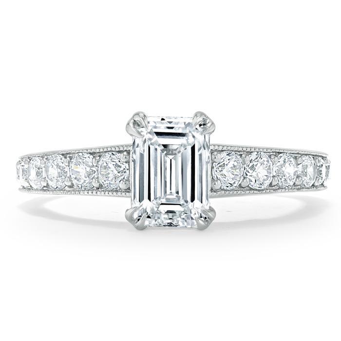 0.75 CT Emerald Cut Solitaire Moissanite Engagement Ring - crownmoissanite