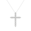 0.17 CT Round Cut Cross Pendant Moissanite Diamond Necklace - crownmoissanite