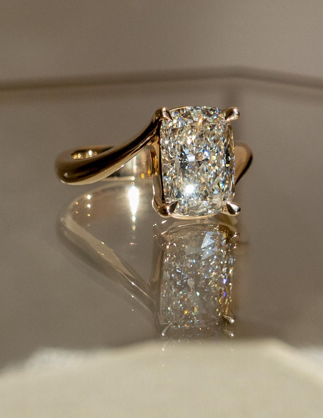 1.5 - 3.5 CT Elongated Cushion Shaped Moissanite Soliatire Style Engagement Ring