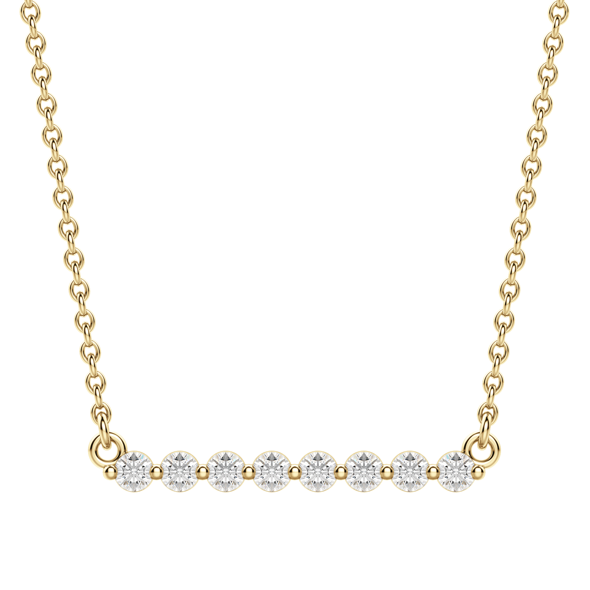 0.24 CT Round Shaped Moissanite Bar Style Necklace - crownmoissanite