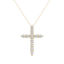 0.17 CT Round Cut Cross Pendant Moissanite Diamond Necklace - crownmoissanite