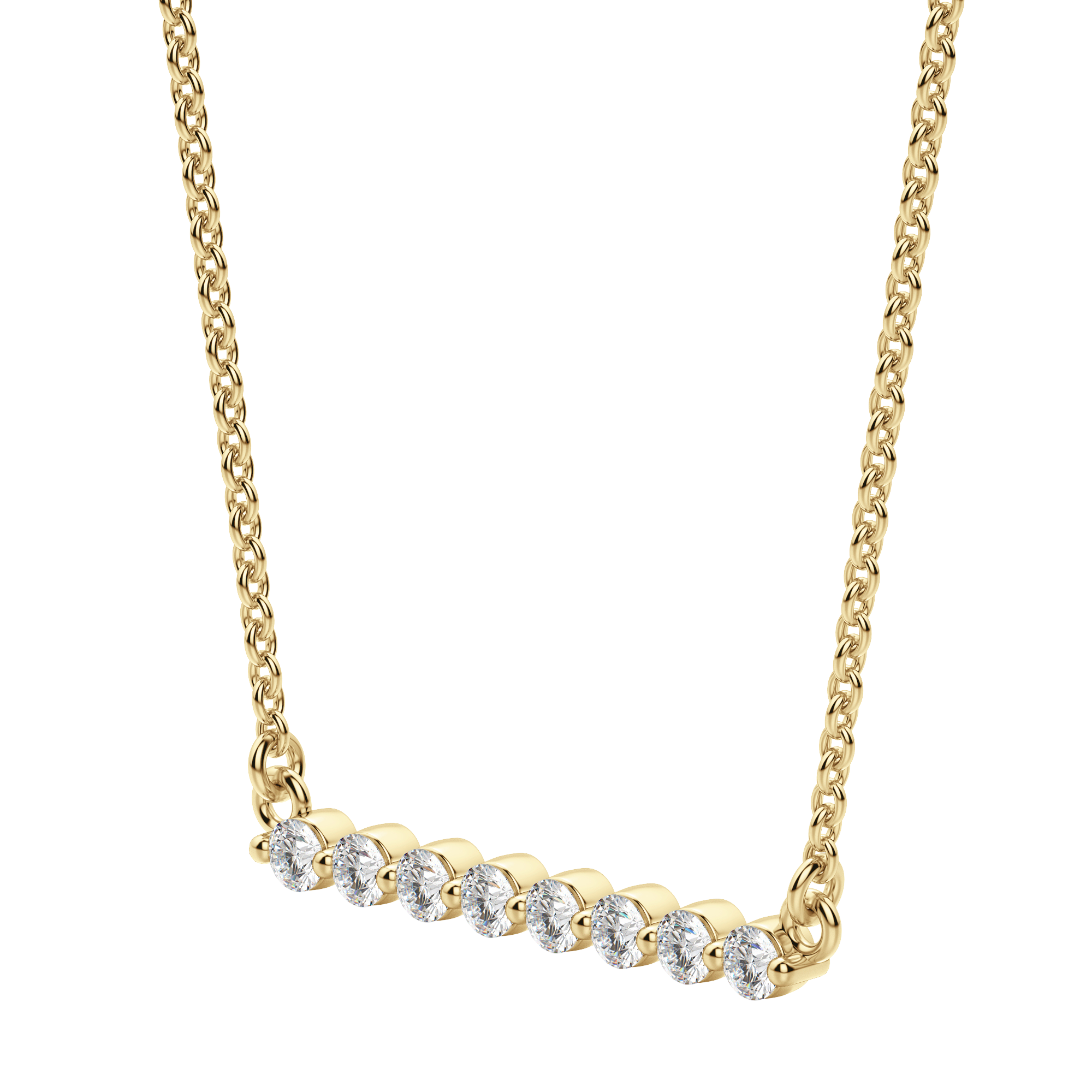 0.24 CT Round Shaped Moissanite Bar Style Necklace - crownmoissanite