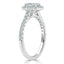 1.0 CT Asscher Cut Halo Pave Moissanite Engagement Ring - crownmoissanite