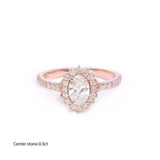 0.70 CT Oval Moissanite Vintage Engagement Ring