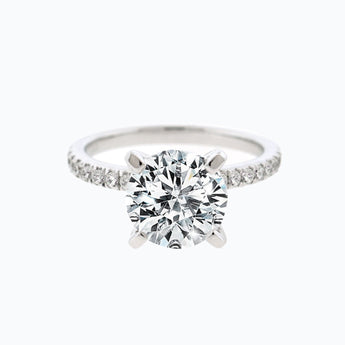 1.50 CT Round Shaped Moissanite Solitaire Pave Setting Engagement Ring - crownmoissanite