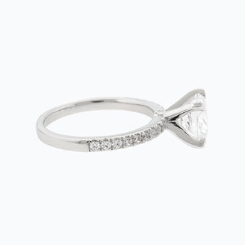 1.50 CT Round Shaped Moissanite Solitaire Pave Setting Engagement Ring - crownmoissanite