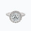 1.50 CT Round Shaped Moissanite Halo Engagement Ring - crownmoissanite